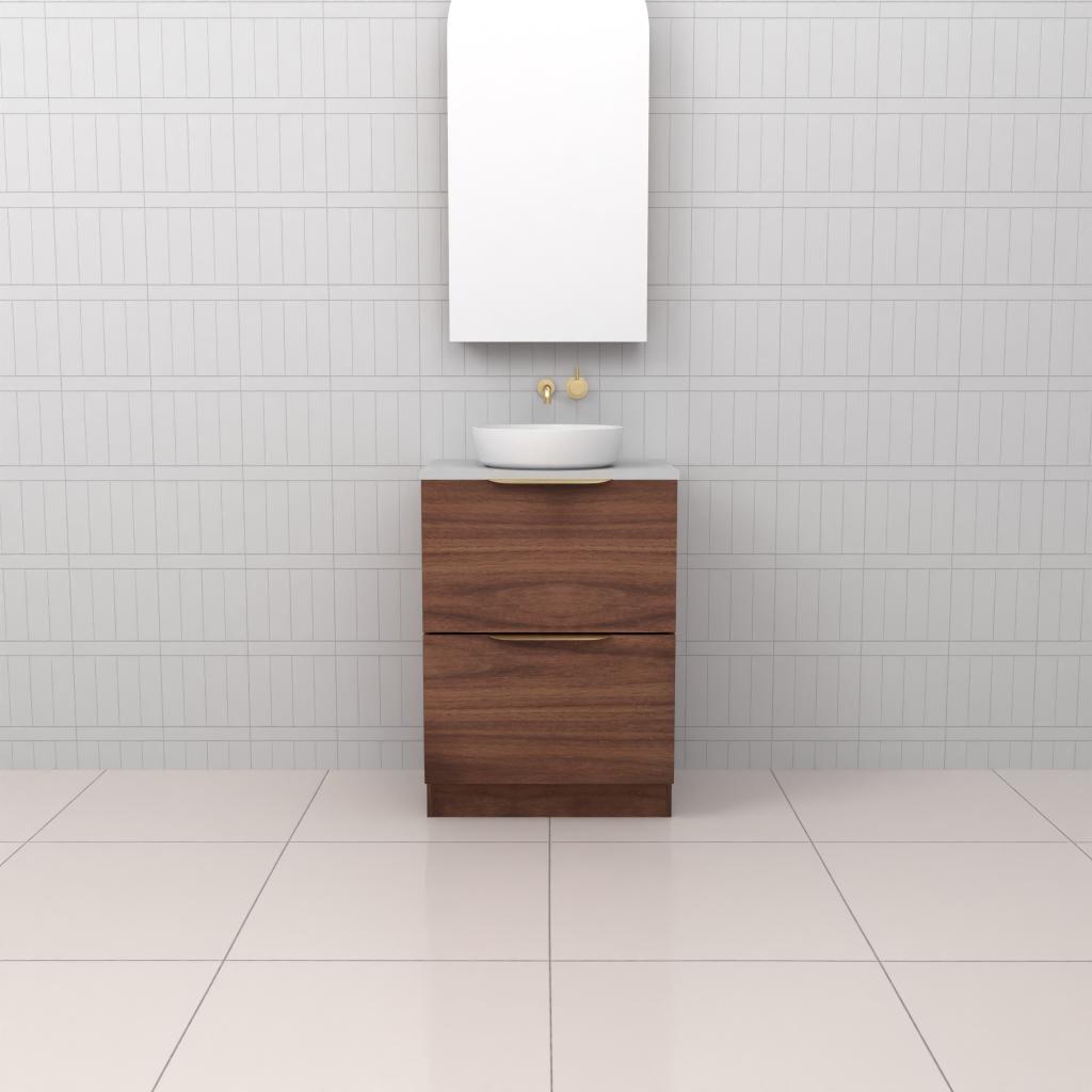 Celeste Duo - 600mm Walnut Freestanding Vanity