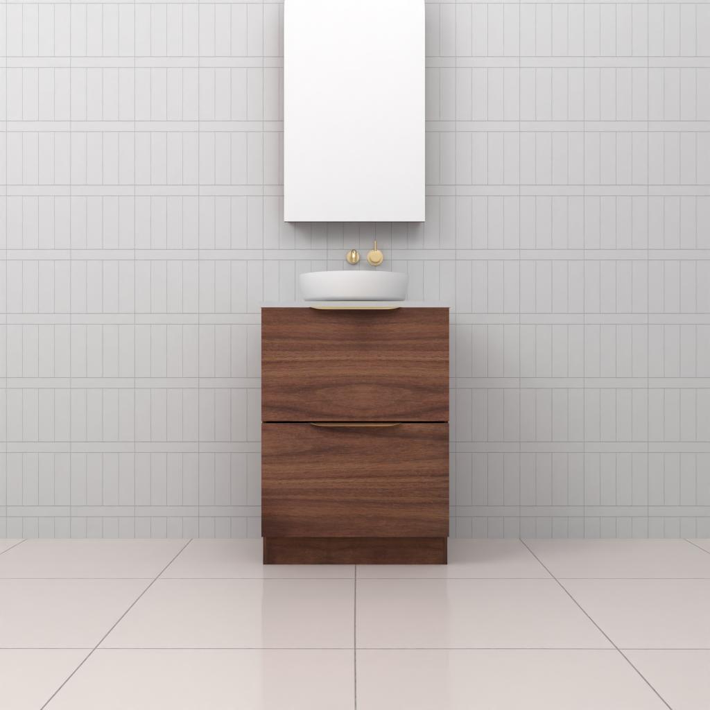 Celeste Duo - 600mm Walnut Freestanding Vanity