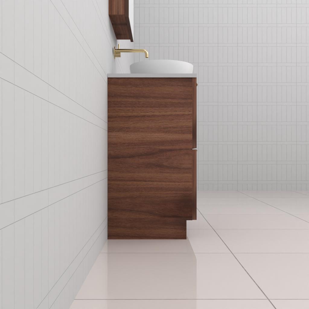 Celeste Duo - 600mm Walnut Freestanding Vanity