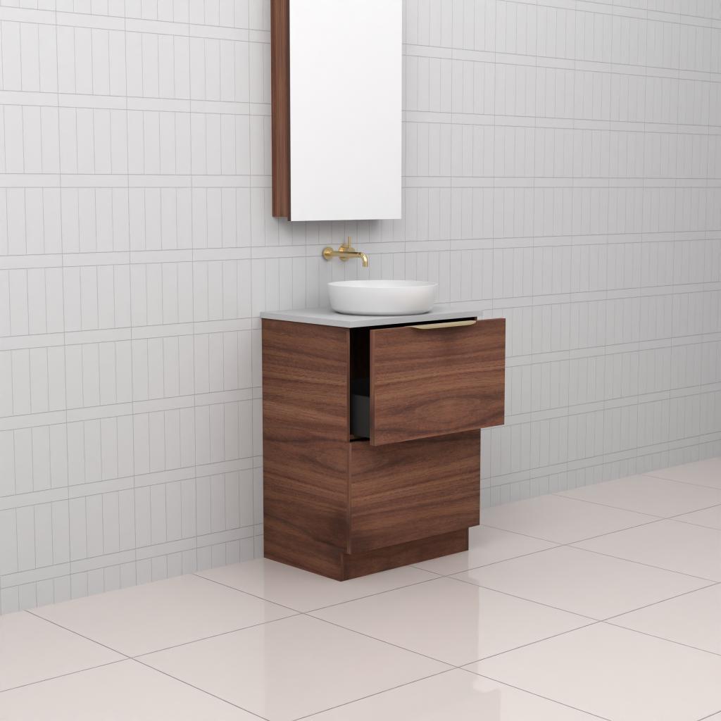 Celeste Duo - 600mm Walnut Freestanding Vanity