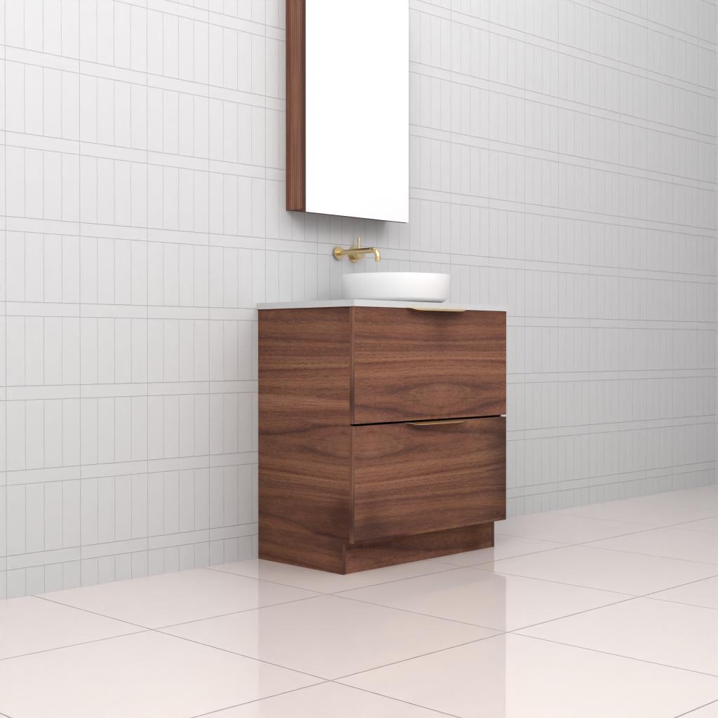 Celeste Duo - 750mm Walnut Freestanding Vanity