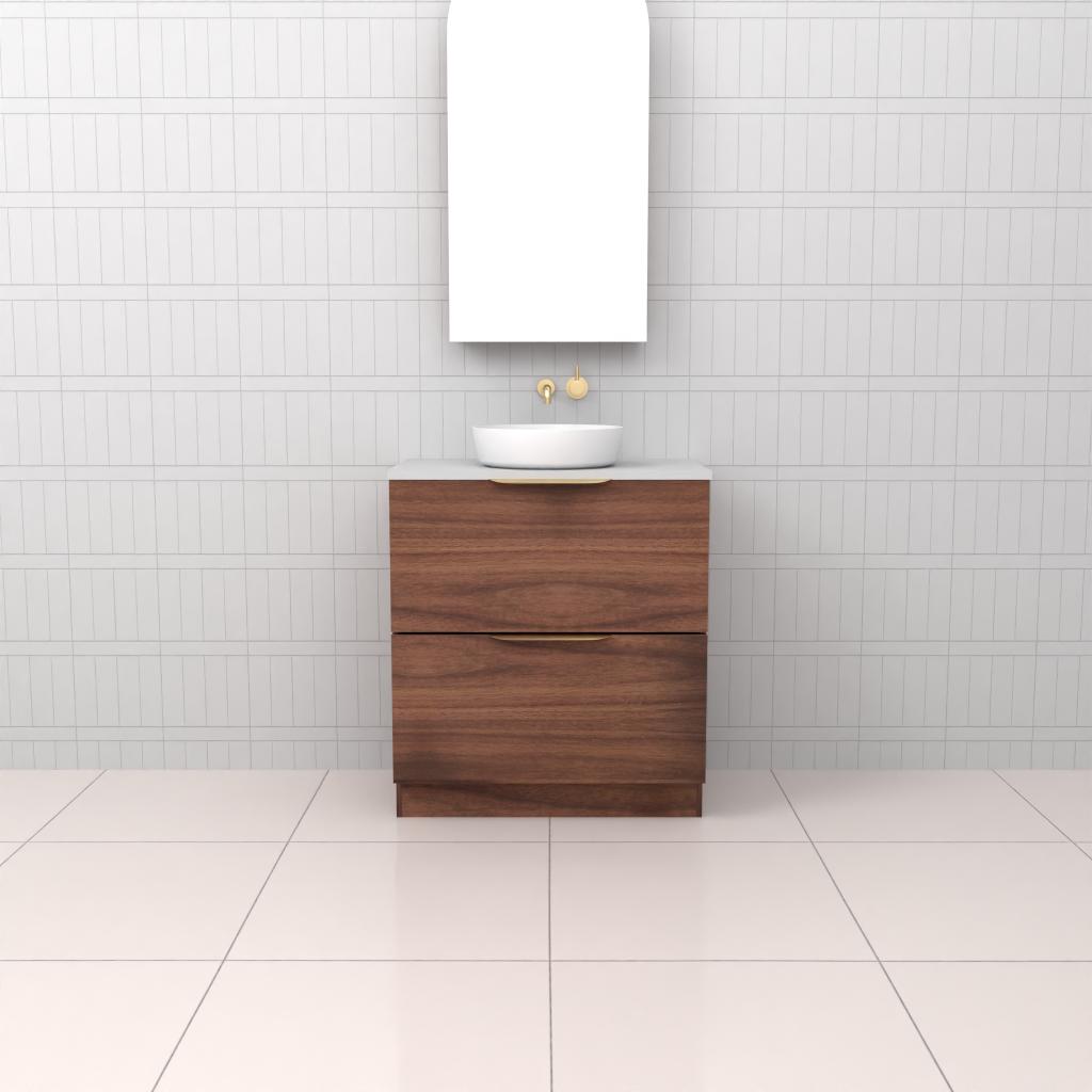 Celeste Duo - 750mm Walnut Freestanding Vanity