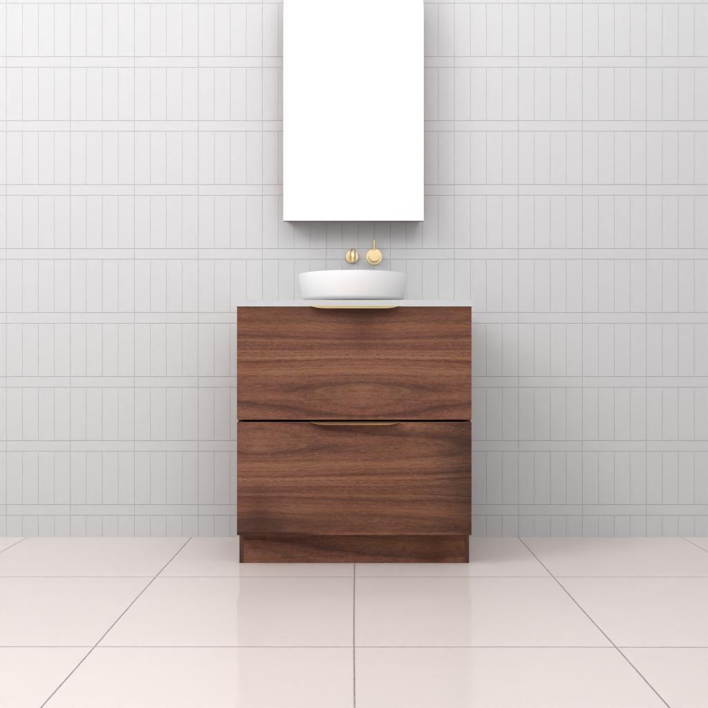Celeste Duo - 750mm Walnut Freestanding Vanity