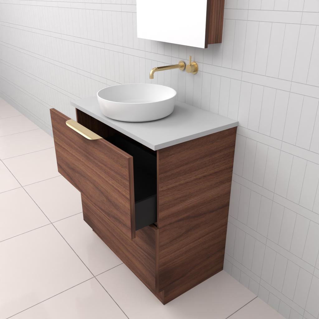 Celeste Duo - 750mm Walnut Freestanding Vanity