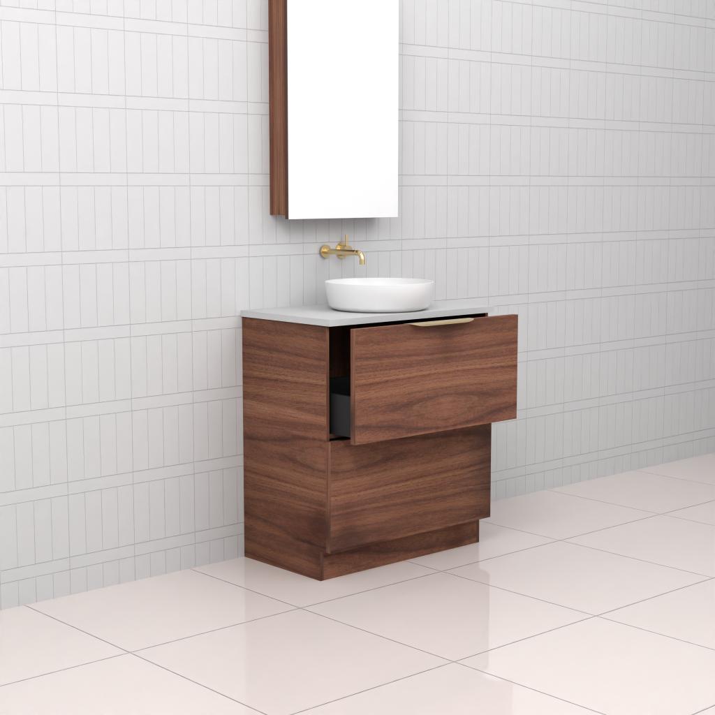 Celeste Duo - 750mm Walnut Freestanding Vanity