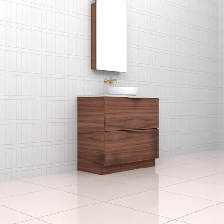 Celeste Duo - 900mm Walnut Freestanding Vanity
