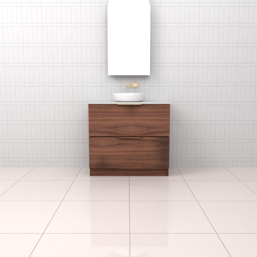 Celeste Duo - 900mm Walnut Freestanding Vanity