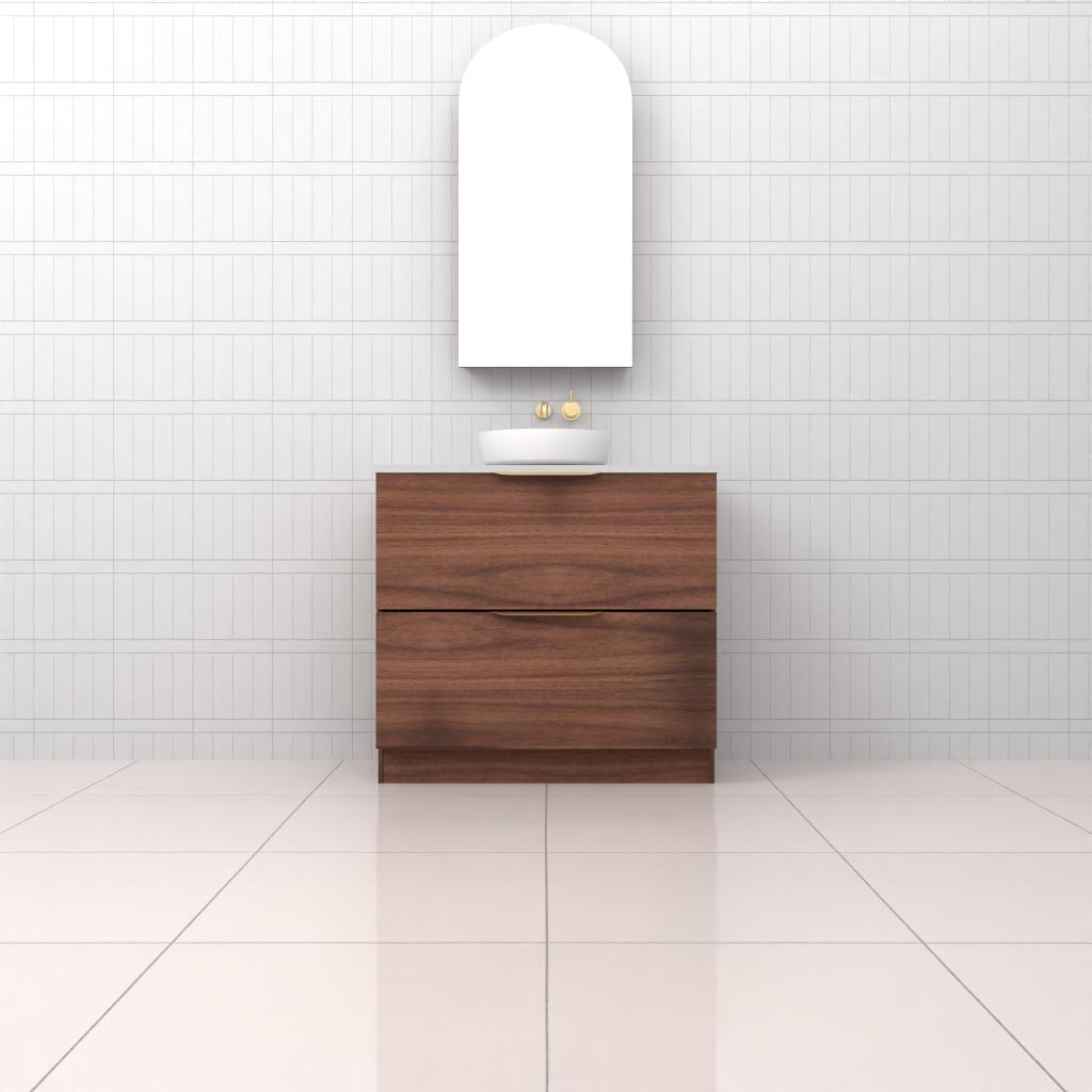 Celeste Duo - 900mm Walnut Freestanding Vanity