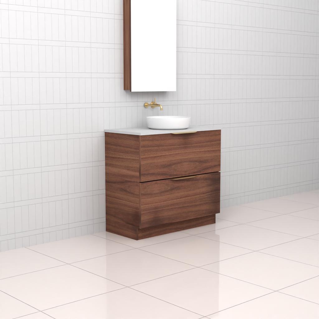 Celeste Duo - 900mm Walnut Freestanding Vanity
