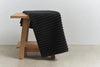 Pure Cotton Long Ribbed Bath Mat, Black