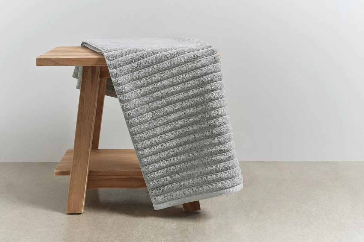 Pure Cotton Long Ribbed Bath Mat, Dove