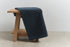 Pure Cotton Long Ribbed Bath Mat, Ink