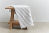 Pure Cotton Long Ribbed Bath Mat, White