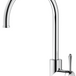 Mica Heritage Gooseneck Sink Mixer in polished chrome with a curved spout and lever handle.