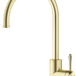 Mica Heritage Gooseneck Sink Mixer in French Gold with a curved spout and lever handle.