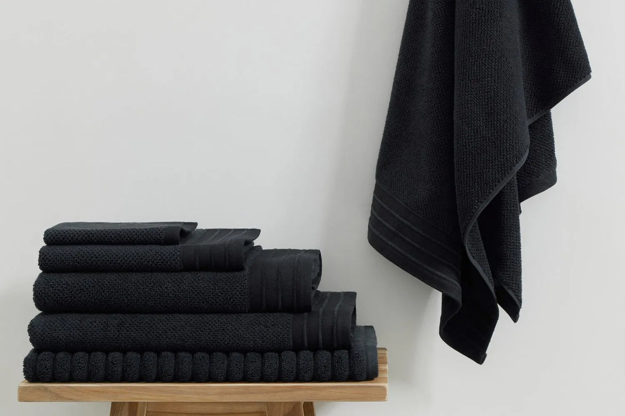 Pure Cotton Bath Sheet - Jacquard, Black