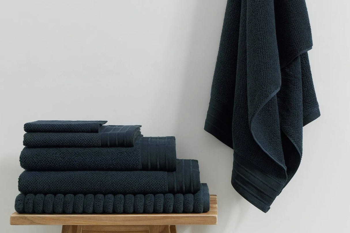 Pure Cotton Bath Towel - Jacquard, Ink