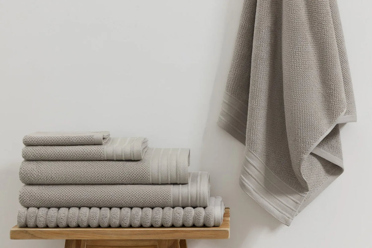 Pure Cotton Bath Towel - Jacquard, Linen