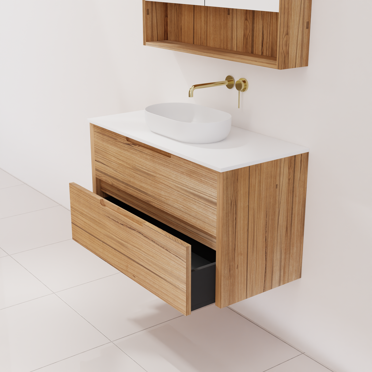Avila - 900mm Messmate Timber Vanity