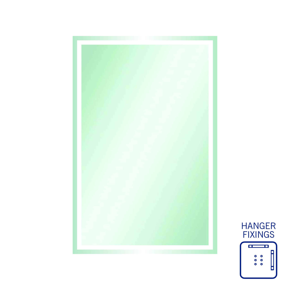 Ablaze - Sierra Rectangle Polished Edge Mirror with Sandblasted Border - 1200x800mm with Hangers