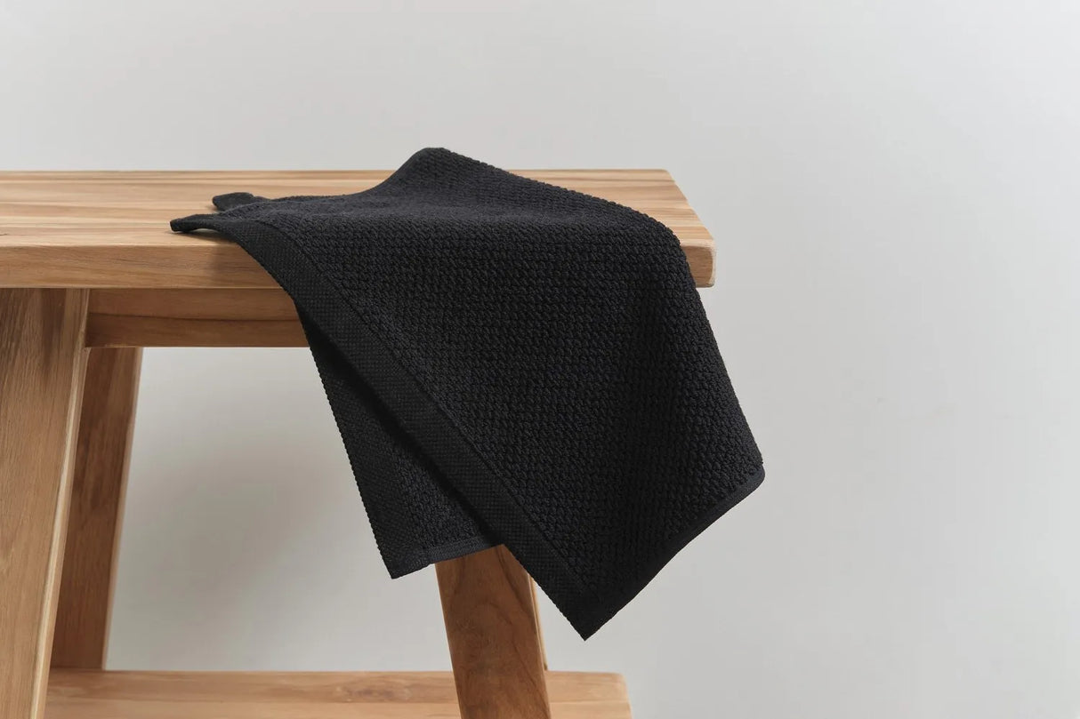 Pure Cotton Face Washer - Jacquard, Black