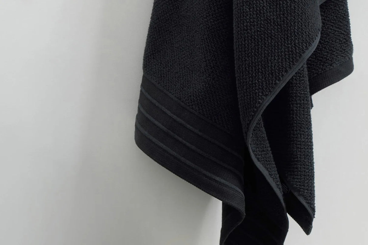 Pure Cotton Hand Towel - Jacquard, Black