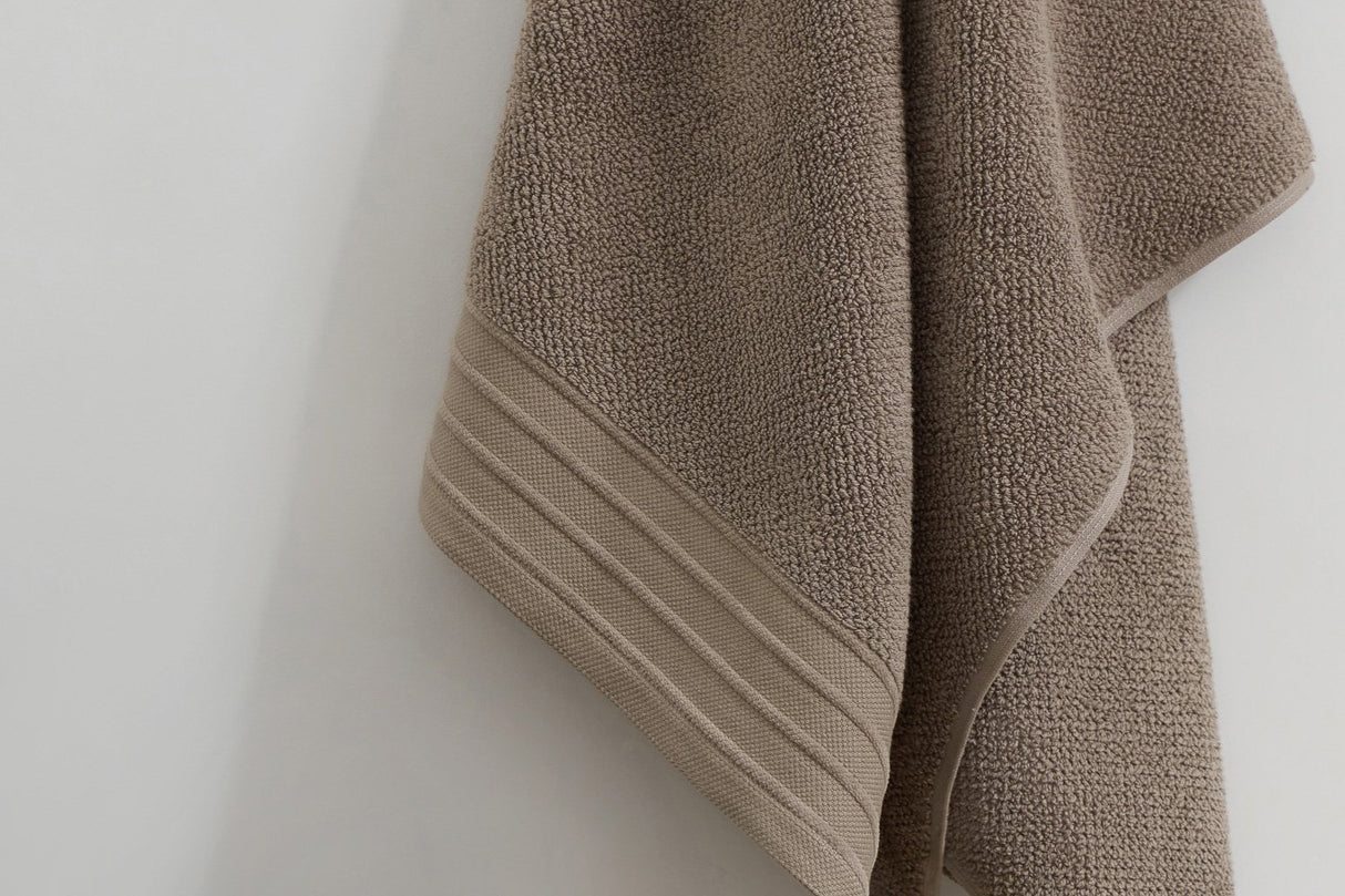 Pure Cotton Hand Towel - Jacquard, Mocha