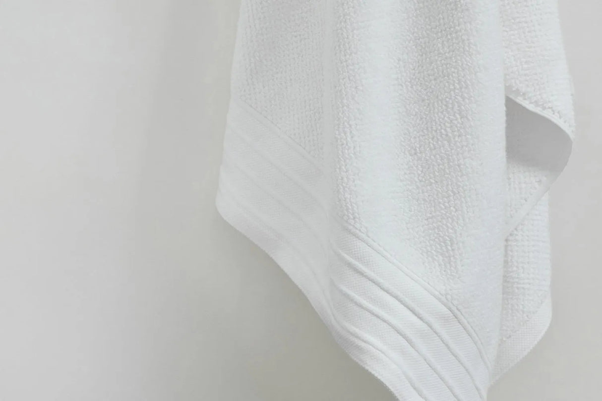 Pure Cotton Hand Towel - Jacquard, White