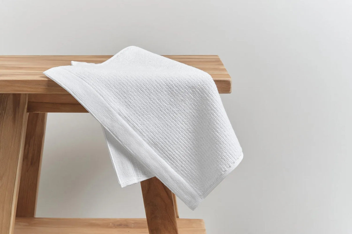 Pure Cotton Face Washer - Rib, White