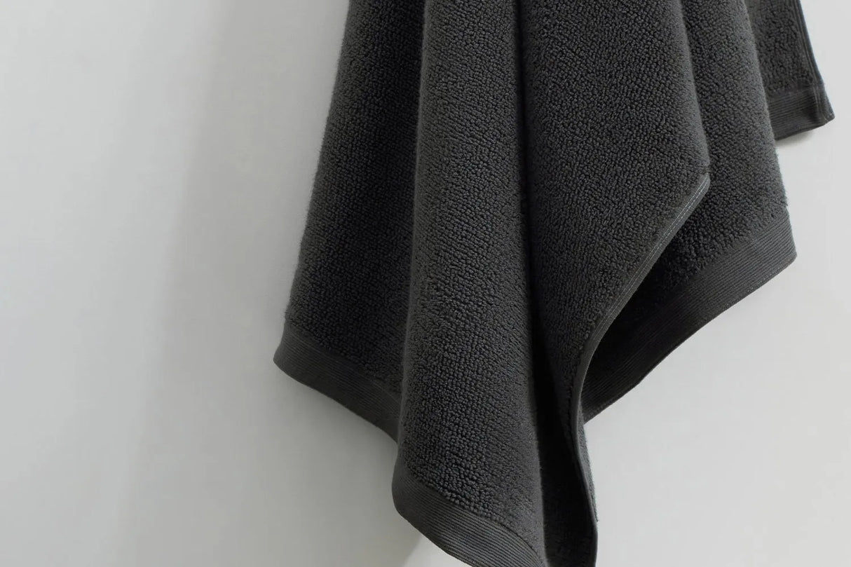 Pure Cotton Hand Towel - Rib, Charcoal