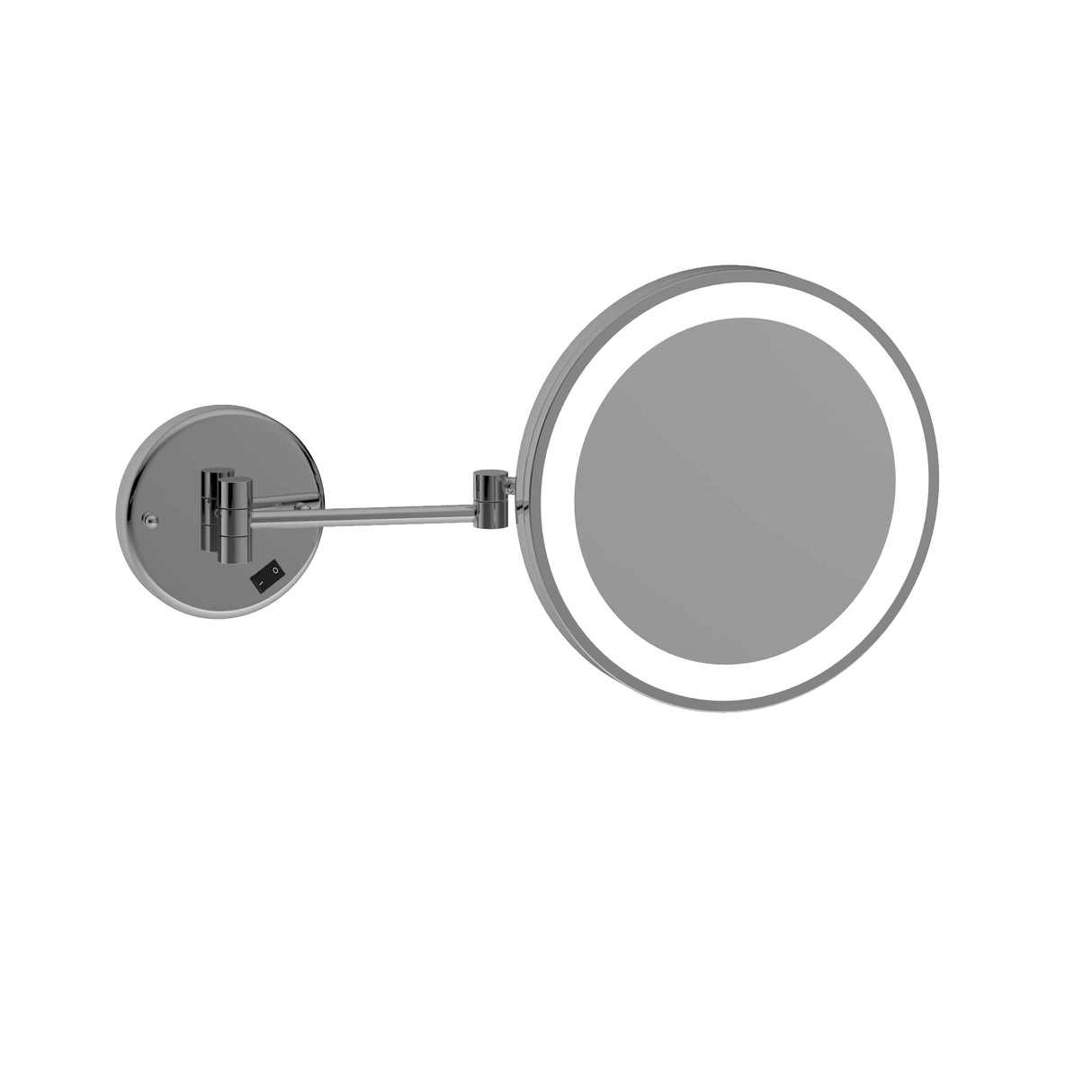 Ablaze - 5x Magnification Chrome Wall Mounted Shaving Mirror, 250mm Diameter with Exposed Wiring