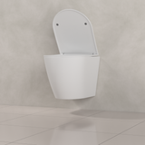 Icarus - Matte White Rimless Wall Hung Pan w Soft-Close Seat