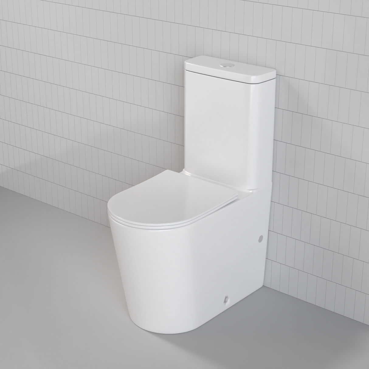 Vega - Gloss White Rimless Toilet Suite w Geberit Cistern
