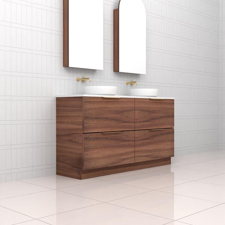 Celeste Duo - 1500mm Walnut Freestanding Vanity