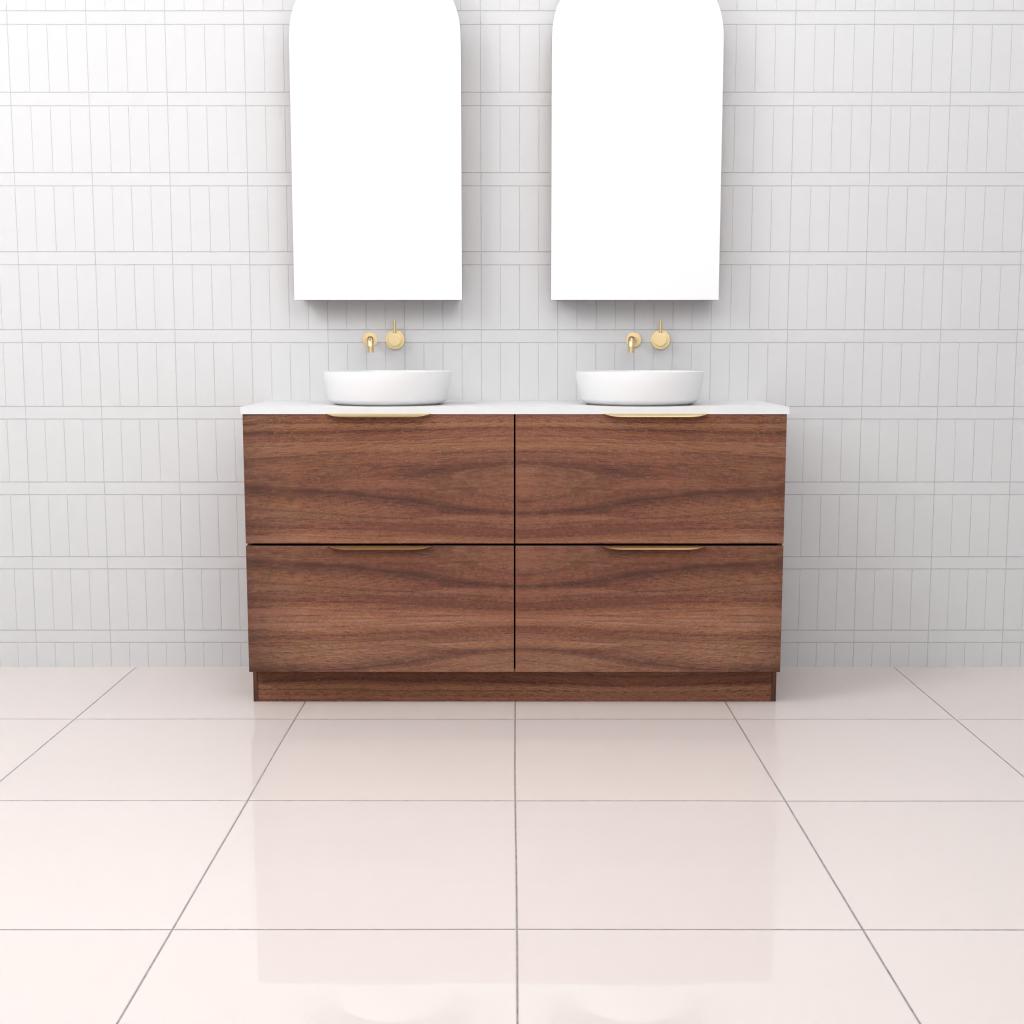 Celeste Duo - 1500mm Walnut Freestanding Vanity