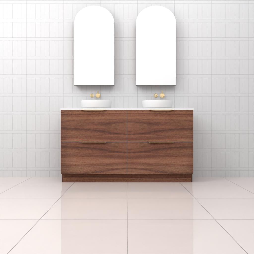 Celeste Duo - 1500mm Walnut Freestanding Vanity