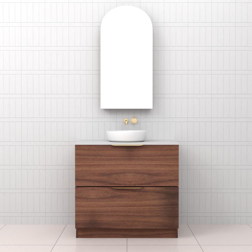 Celeste Duo - 900mm Walnut Freestanding Vanity