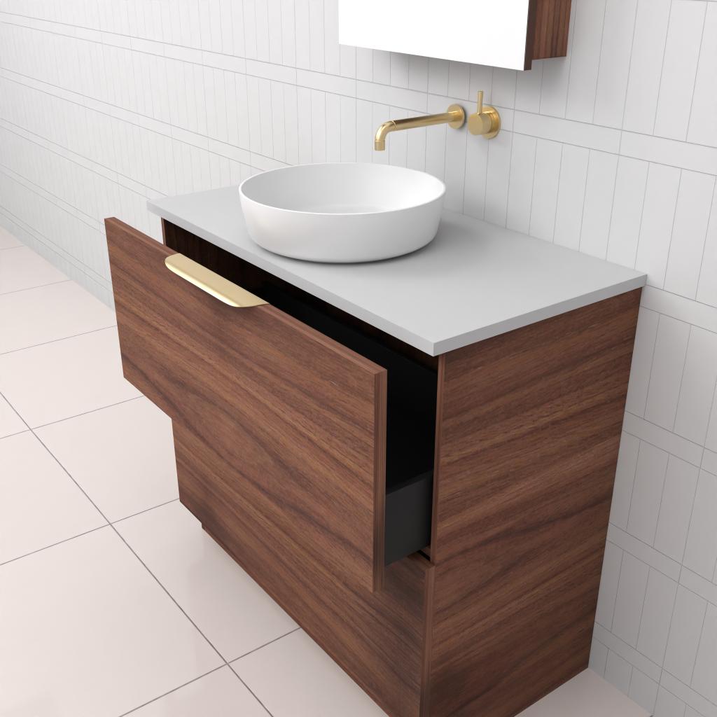 Celeste Duo - 900mm Walnut Freestanding Vanity
