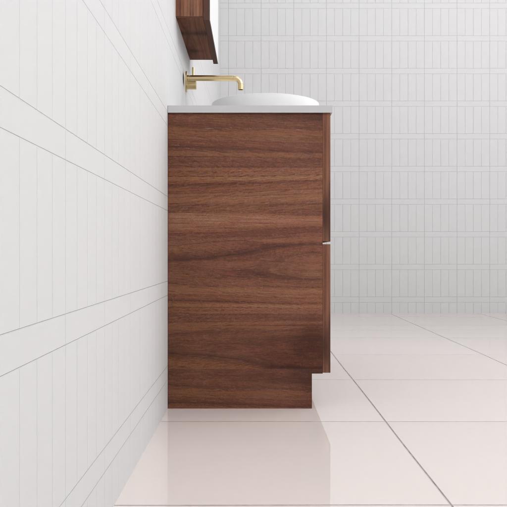 Celeste Duo - 900mm Walnut Freestanding Vanity