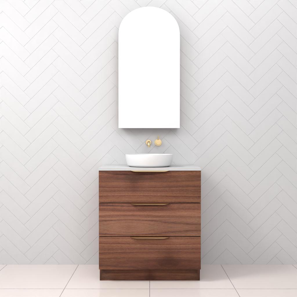 Celeste Trio - 750mm Walnut Freestanding Vanity