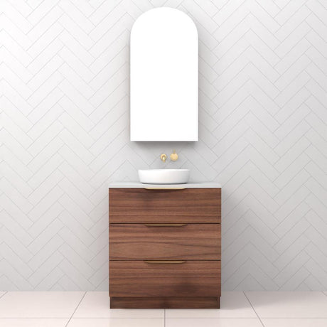 Celeste Trio - 750mm Walnut Freestanding Vanity