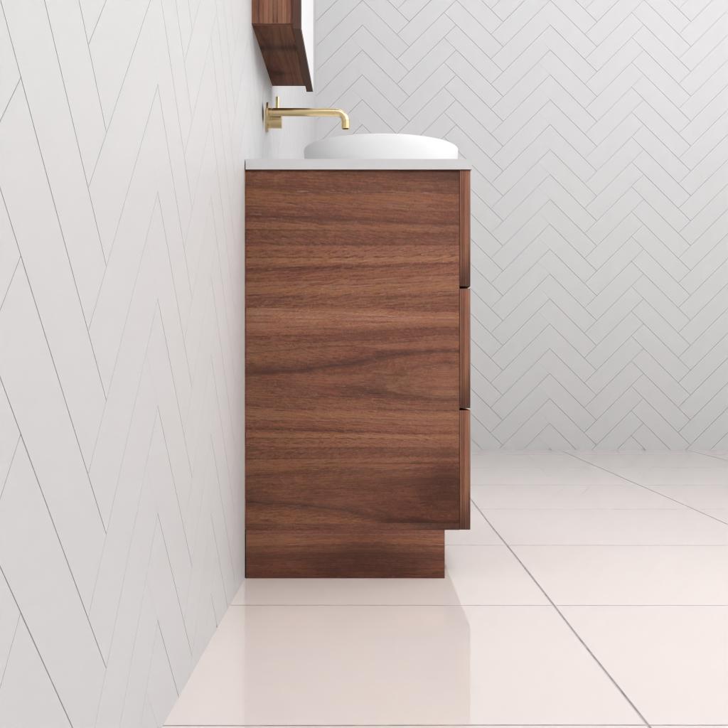 Celeste Trio - 750mm Walnut Freestanding Vanity