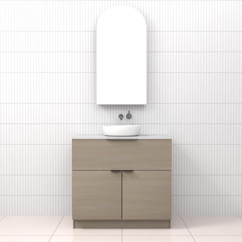 Marlee - 900mm Smoked Ash Freestanding Vanity