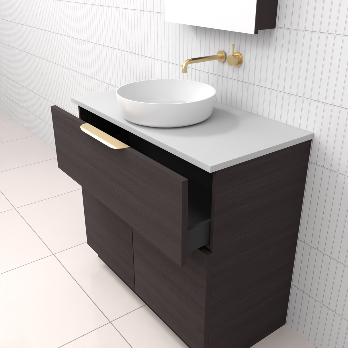 Marlee - 900mm Espresso Oak Freestanding Vanity