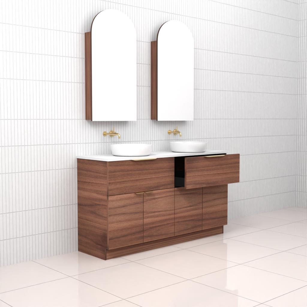 Marlee - 1500mm Walnut Freestanding Vanity