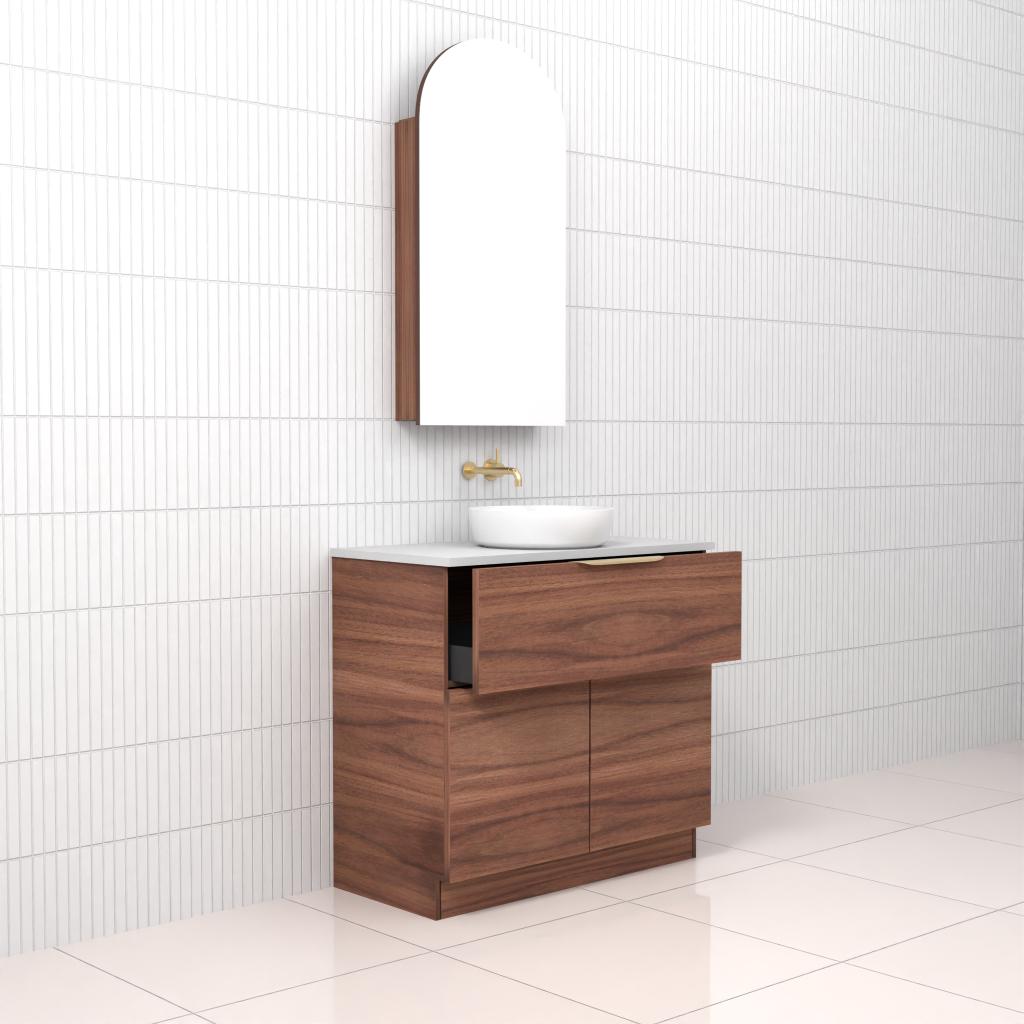 Marlee - 900mm Walnut Freestanding Vanity
