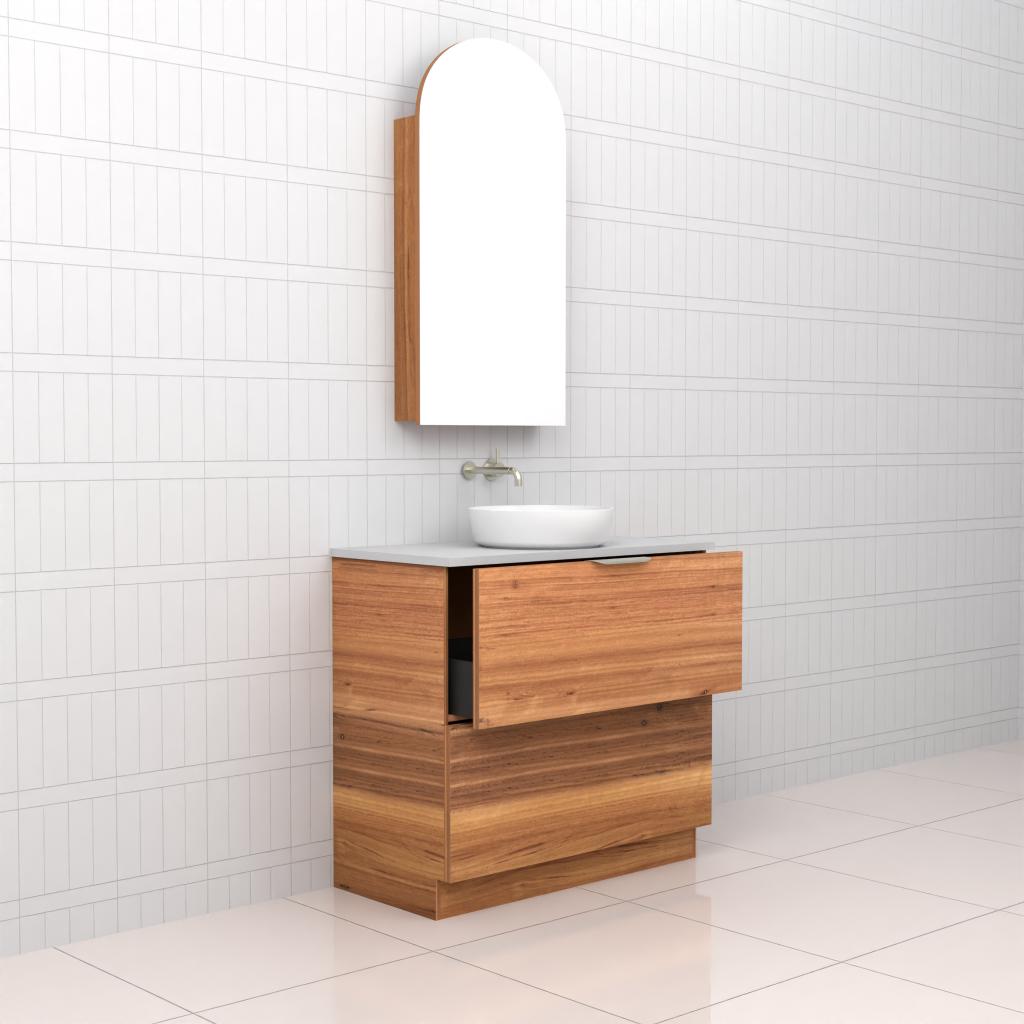 Celeste Duo - 900mm Blackbutt Freestanding Vanity