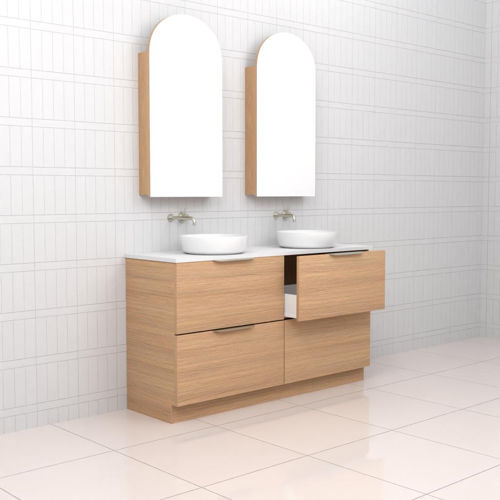 Celeste Duo - 1500mm Nordic Oak Freestanding Vanity
