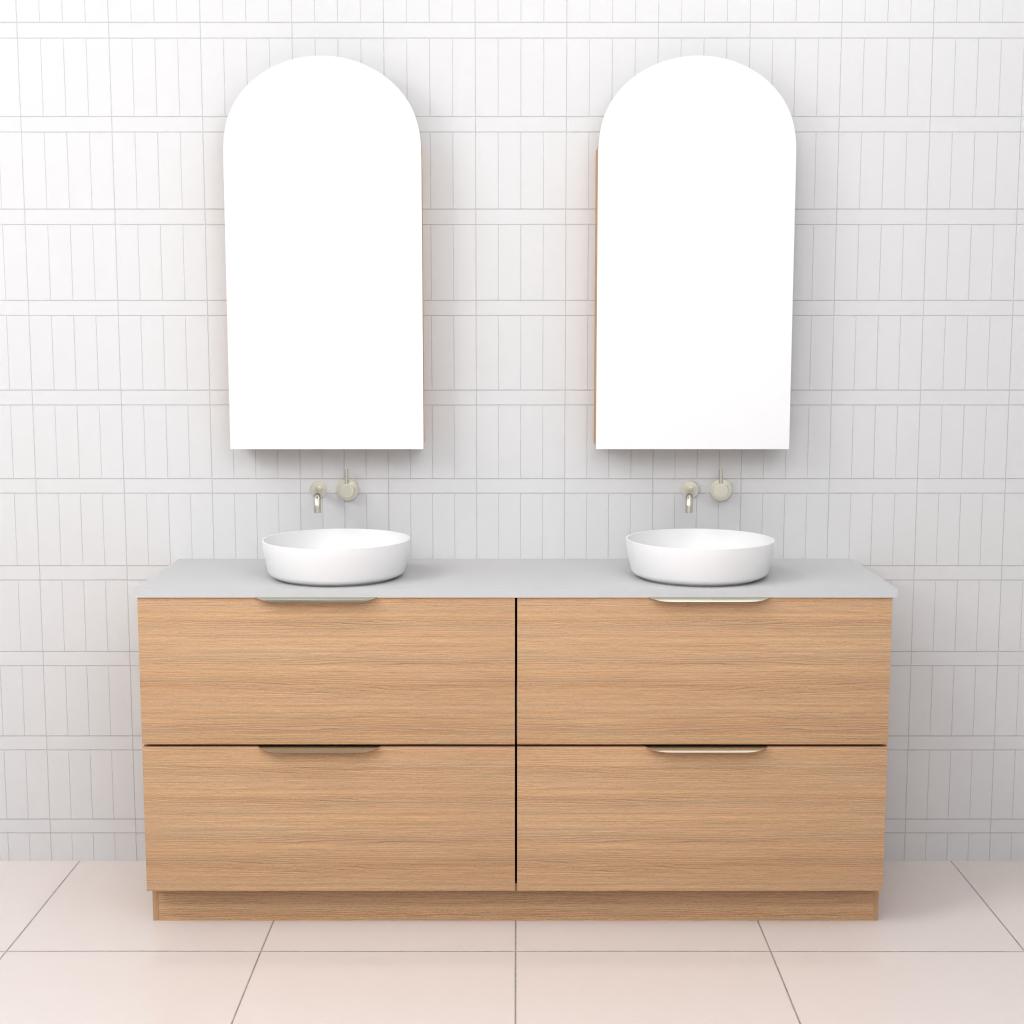 Celeste Duo - 1800mm Nordic Oak Freestanding Vanity