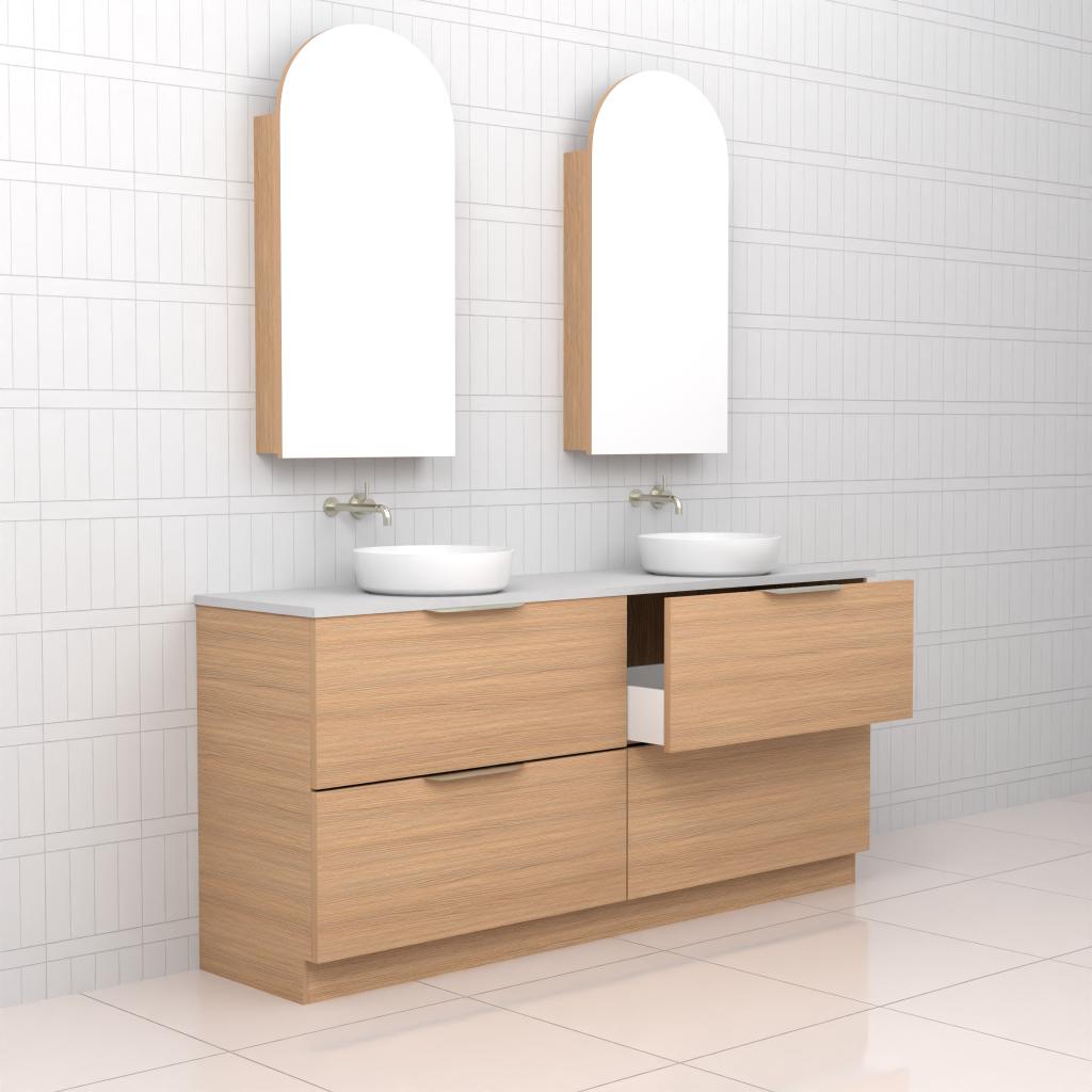 Celeste Duo - 1800mm Nordic Oak Freestanding Vanity